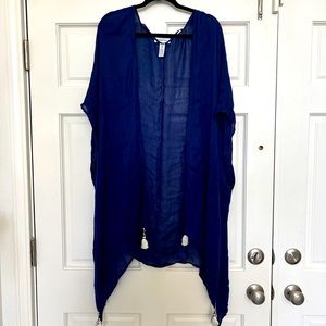 Royal blue cover up from Nordstrom with tassels